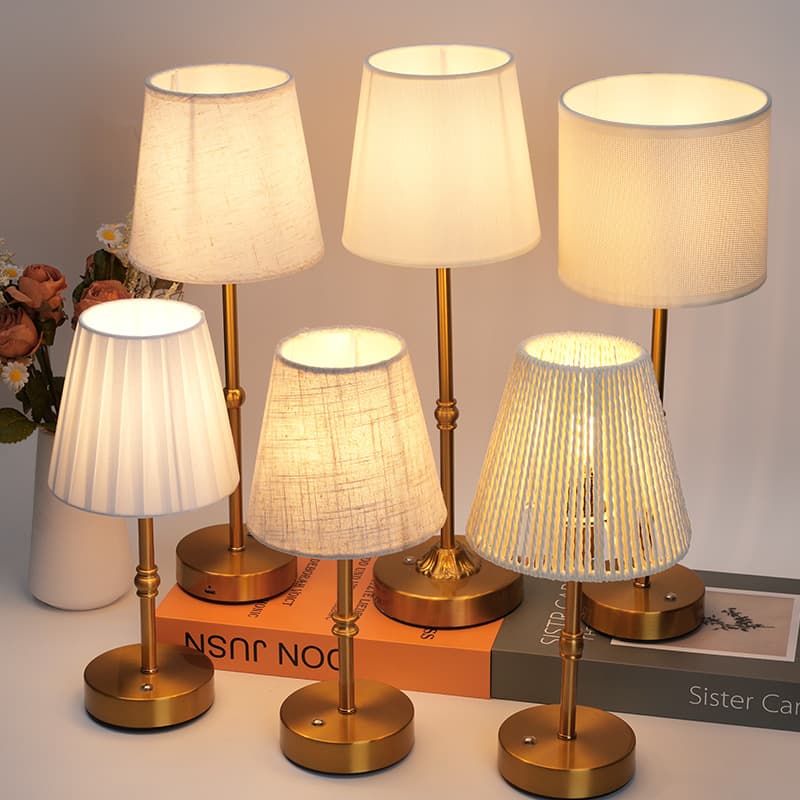 Cross-border Decorative Table Lamp Bedroom Bedside LED Fabric Table Lamp Study Reading Lamp Home Pleated Table Lamp