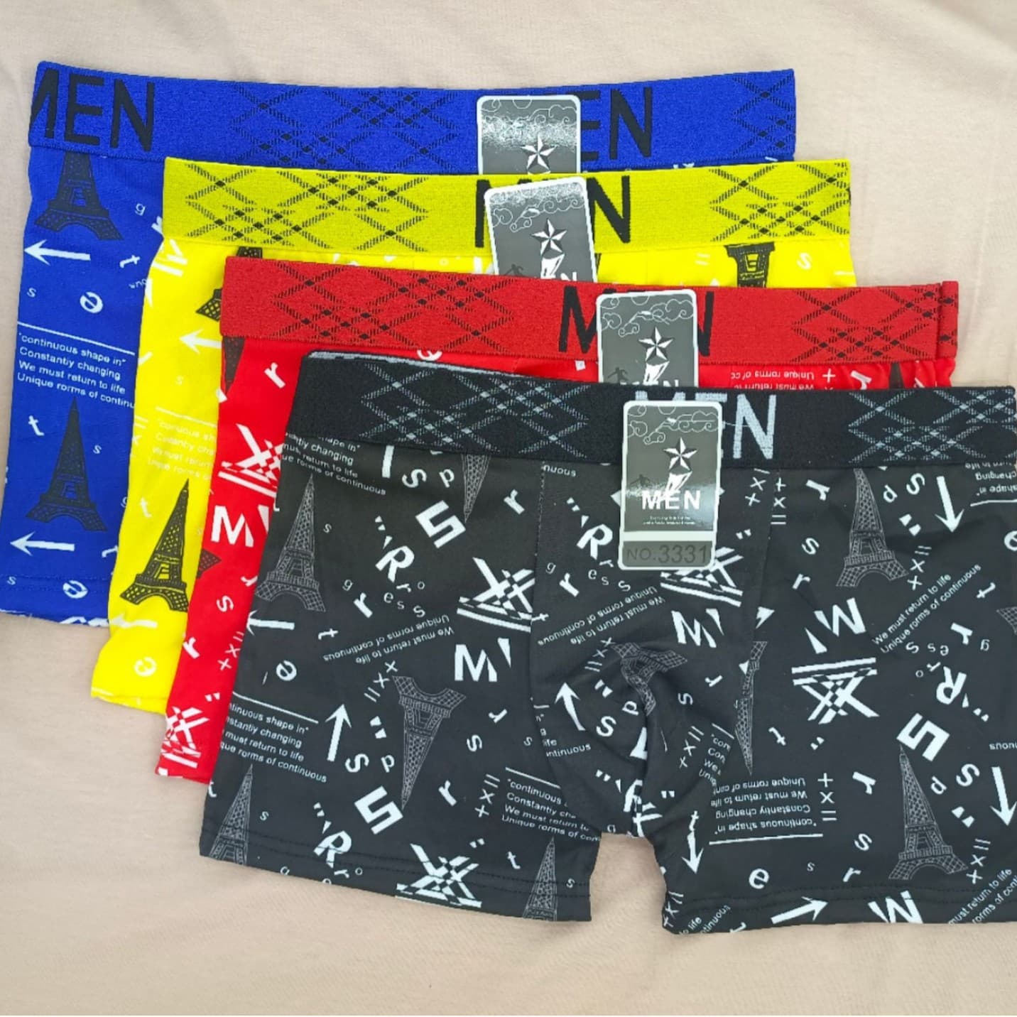 Wholesale Men's Boxer Briefs Big Size Loose Comfortable Printed Underwear for Africa Export Cross-border Factory Direct
