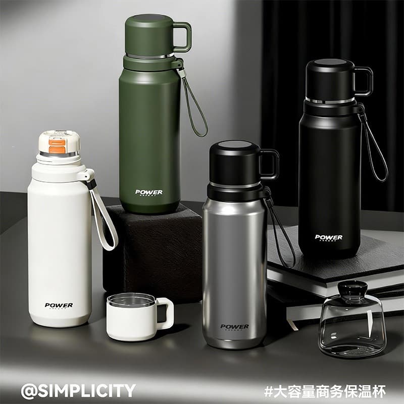 Business Insulated Large Capacity Water Bottle Tea Water Separation Outdoor Portable Office Stainless Steel Tea Cup for Men Water Kettle