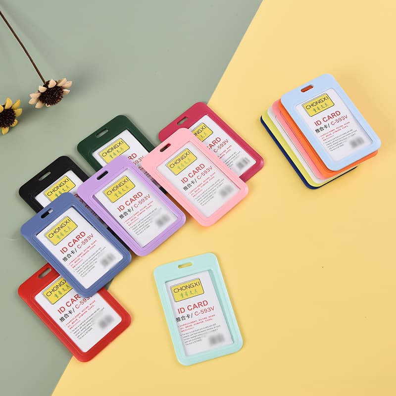 Factory Direct Colorful Slide-and-Close ABS Injection Molded Badge Holders, Student and Employee ID Cards, Name Tags, Access Control Lanyards