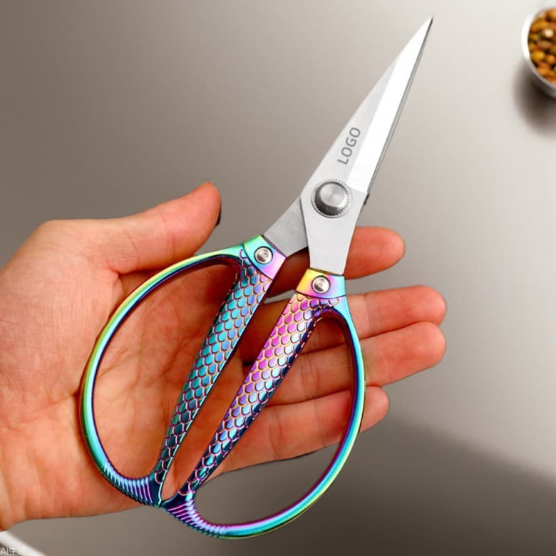Lintai Stainless Steel Scissors, Household Alloy Kitchen Poultry Bone Shears, Traveling Tailor's Double Fish SK5 Scissors