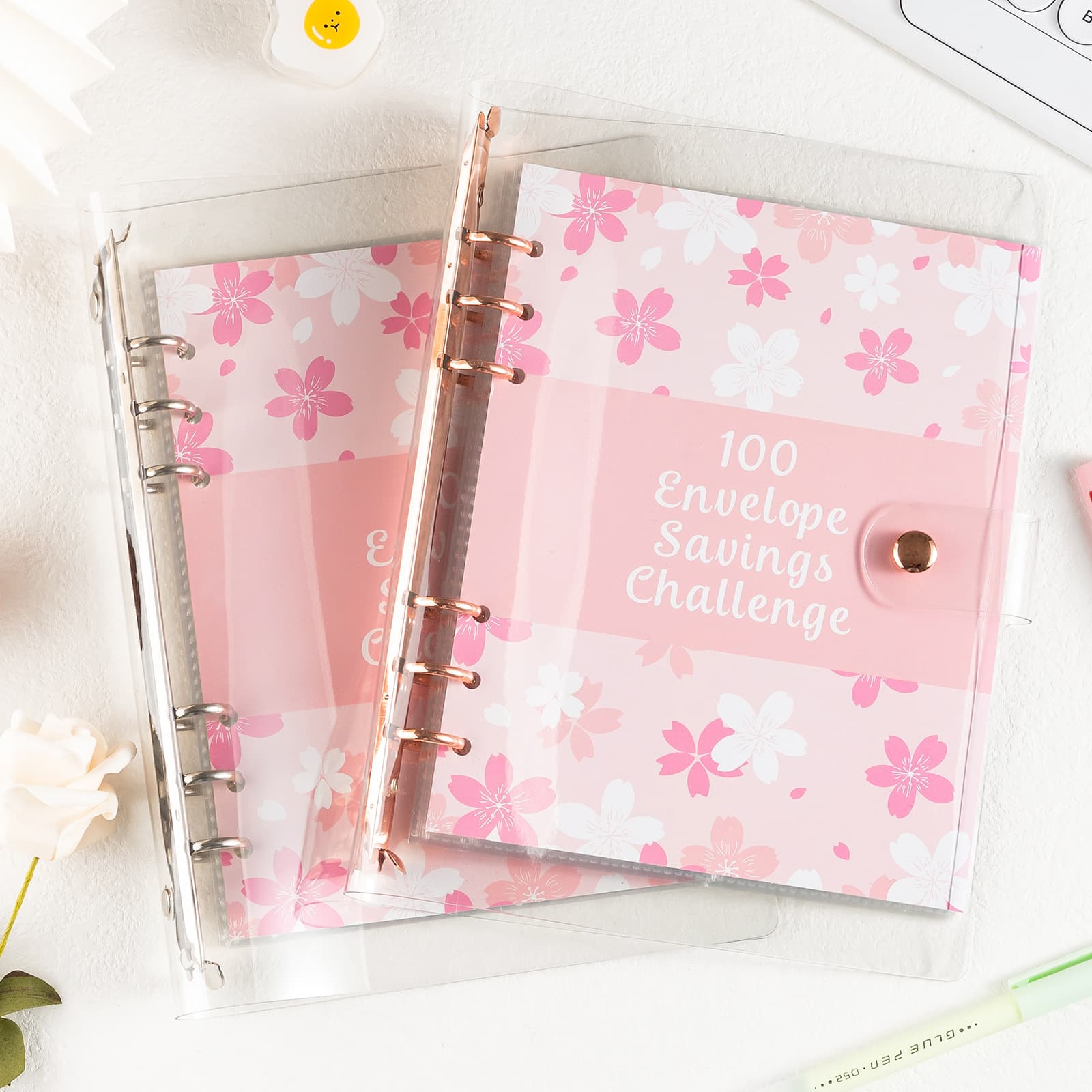 Amazon Cross-Border PVC Notebook A5 Challenge 100 Days Savings Book, Money Saving Book, Envelope Budget Loose-Leaf Book