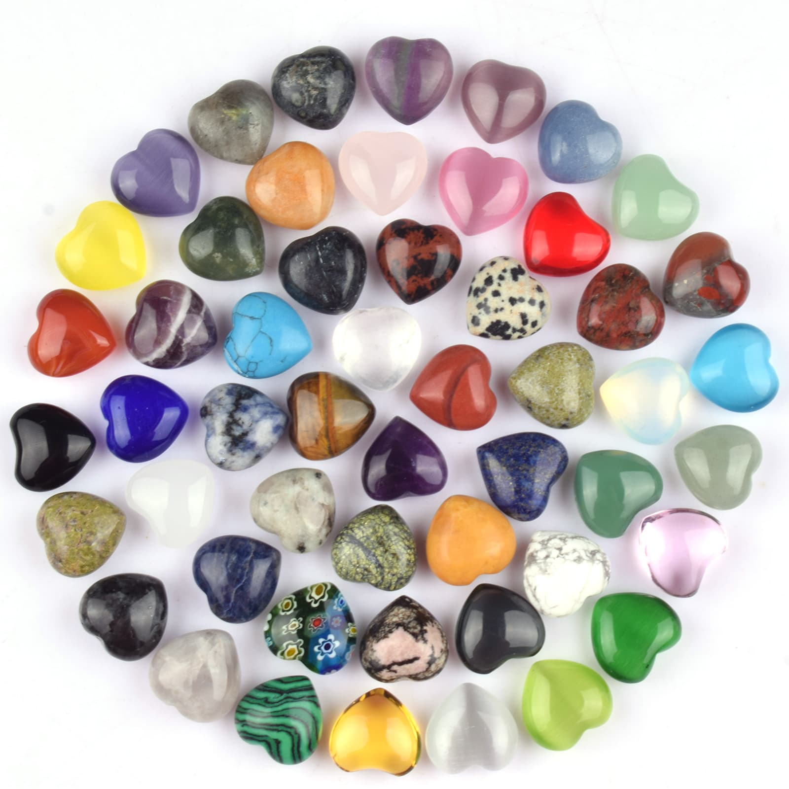 15mm Heart-Shaped Natural Crystal Small Love Stone Pink Quartz Palm Stone Naked Stone No Hole Pink Crystal Heart