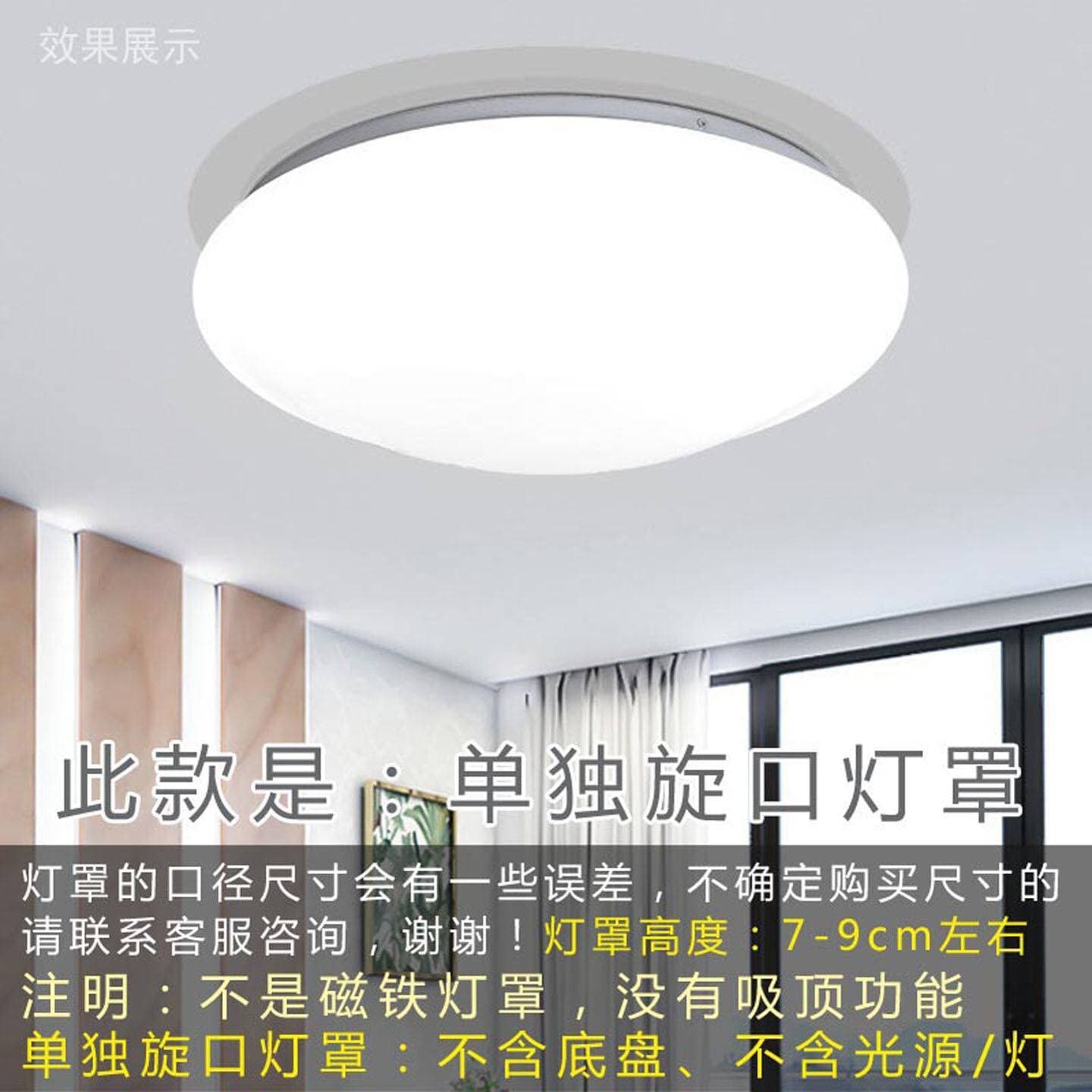 Round Ceiling Lamp Shade Cover Replacement Single Shade for Bedroom 30cm Hallway 35cm Acrylic Screw-Type Universal