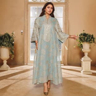 2026 Factory Cross-Border E-Commerce Hot Selling New Mesh Elegant Embroidered Sequin Dress Ethnic Costume