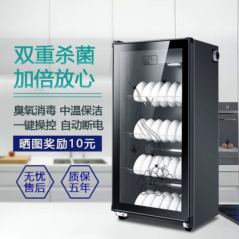 Household Small Double-door Stainless Steel Kitchen Sterilizing Dish Cabinet, Commercial Vertical Mini Storage Cabinet Wholesale