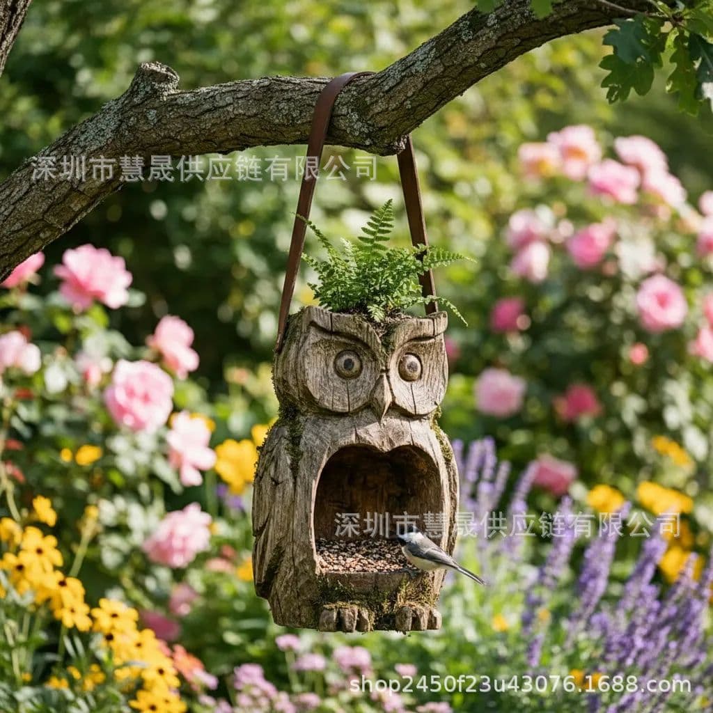 Rustic Owl Bird Feeder & Planter