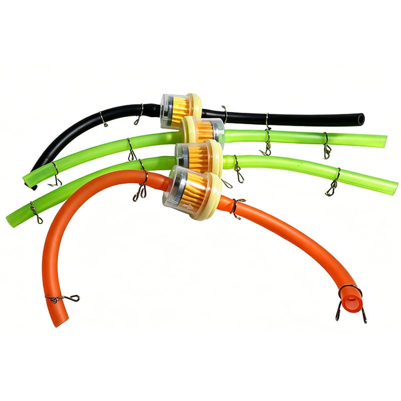 Motorcycle Colorful Fuel Line Filter with Iron Clamp Set, Motorcycle Fuel Hose, Transparent Colorful Ghost Flame
