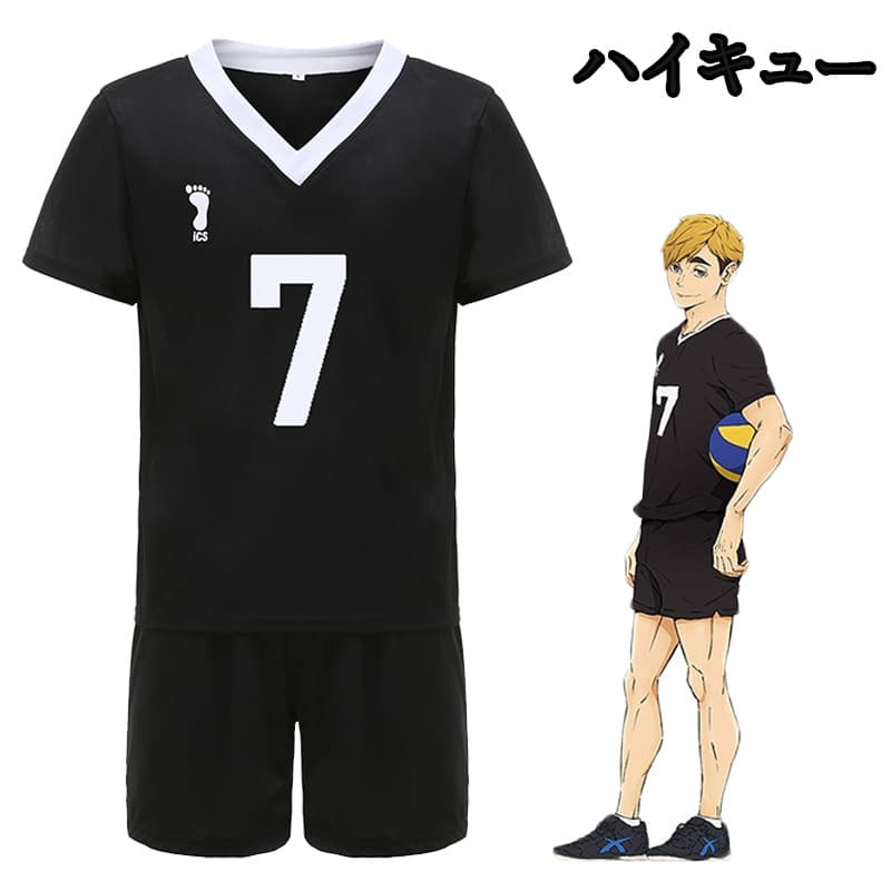 Haikyuu!! Cosplay Costume Inarizaki High School Rintaro, Atsumu Miya, Osamu Miya Full Team Uniform Role-Playing