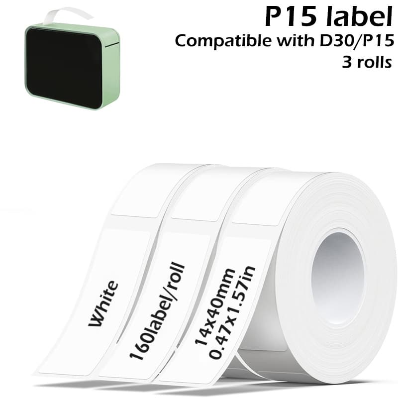 Cross-border Ningyou P11/P15 Yakelai D30 Youyin HP2s Thermal Printer Label Paper 12*40 14*40