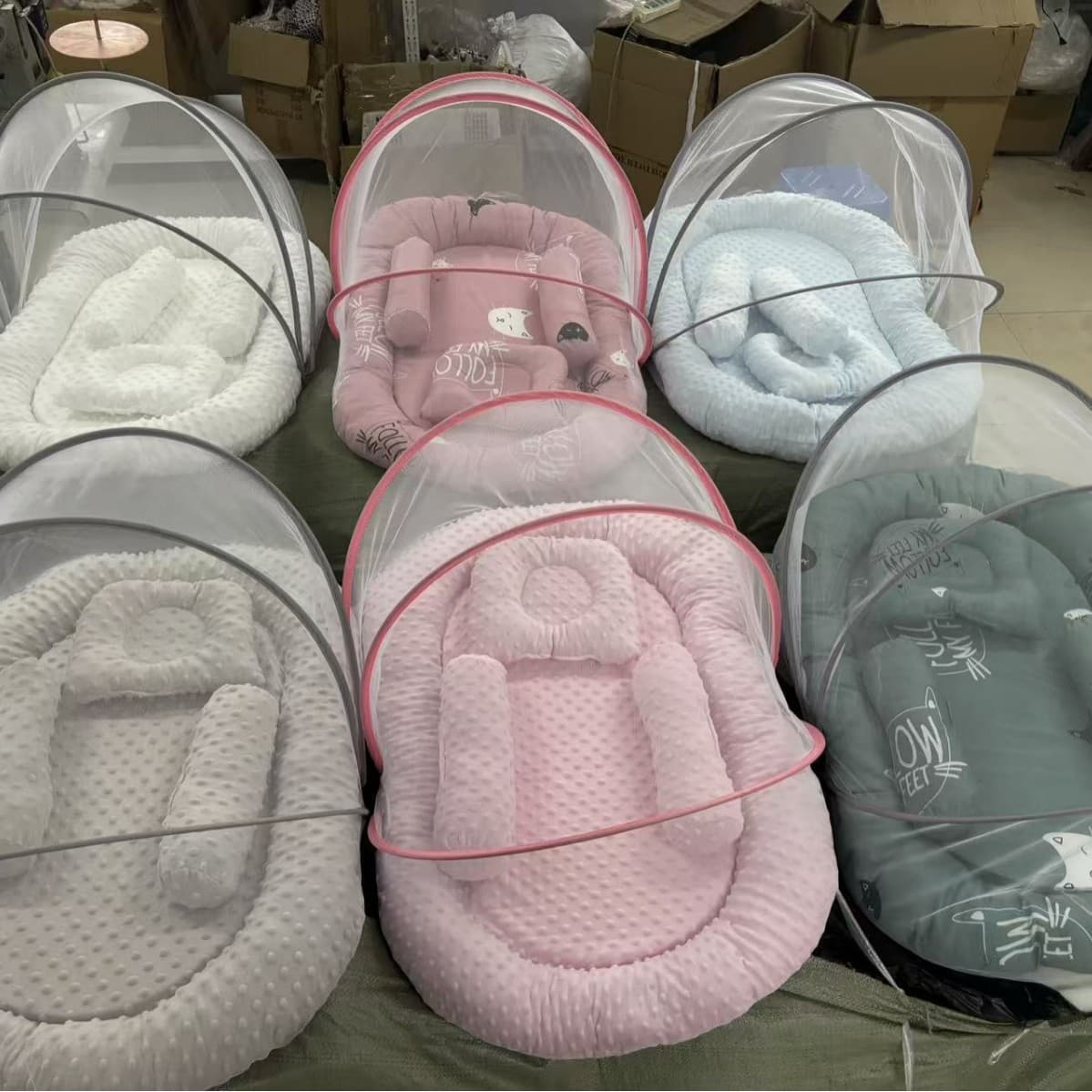 Foldable Children's Mongolian Yurt Mosquito Net Sleeping Pad Pillow Bed Sheet Zipper For 0-3 Years Old Kids