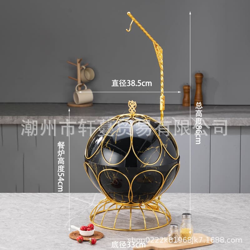 Cross-border stainless steel buffet chafing dish globe warmer with lid, hotel restaurant luxury buffet hot pot warmer