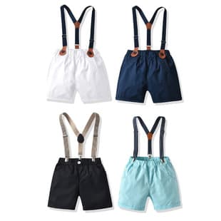 INS Boys Cotton Strap Shorts Kids Summer Suit Pants Performance Party Formal Wear Baby Pants
