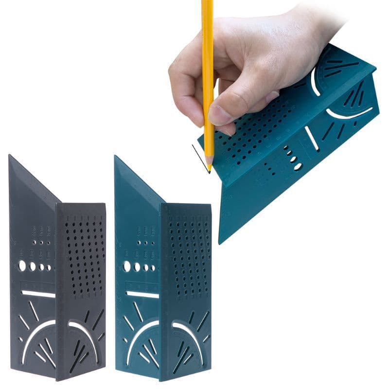 Multifunctional Woodworking Square 3D Positioning Ruler Angle Protractor Woodworking Marking Hole Positioning Guide Ruler Carpenter Tool
