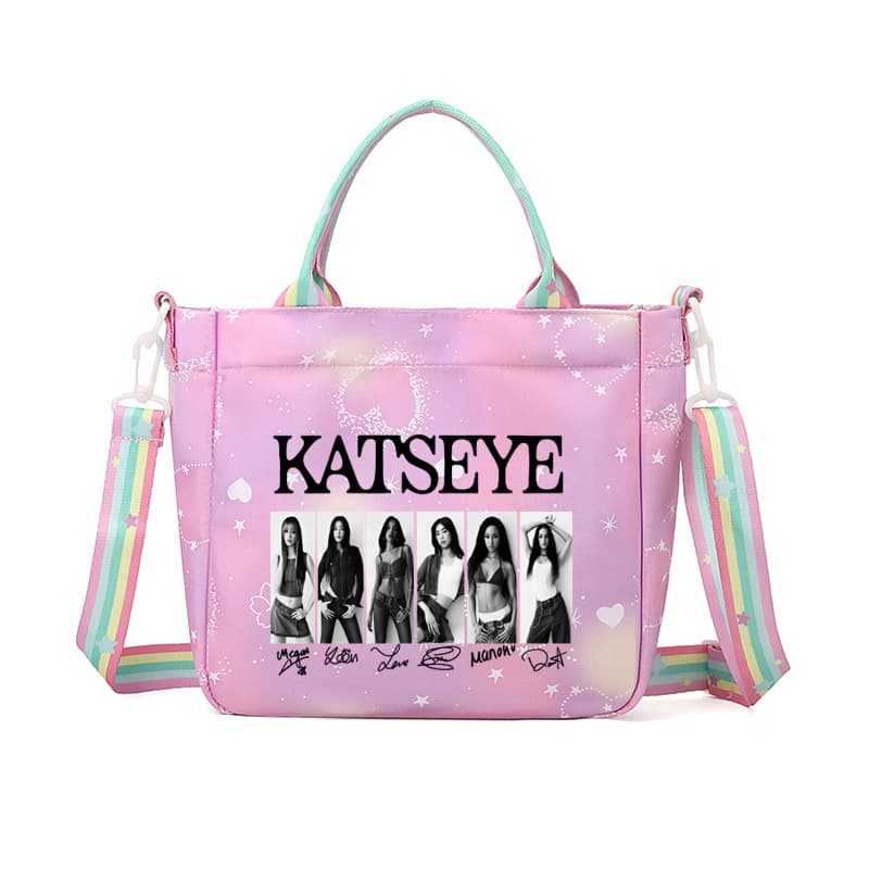 K-pop Girl Group Katseye Women's Crossbody Bag, Amazon Best-Seller Student Campus Canvas Lightweight Backpack