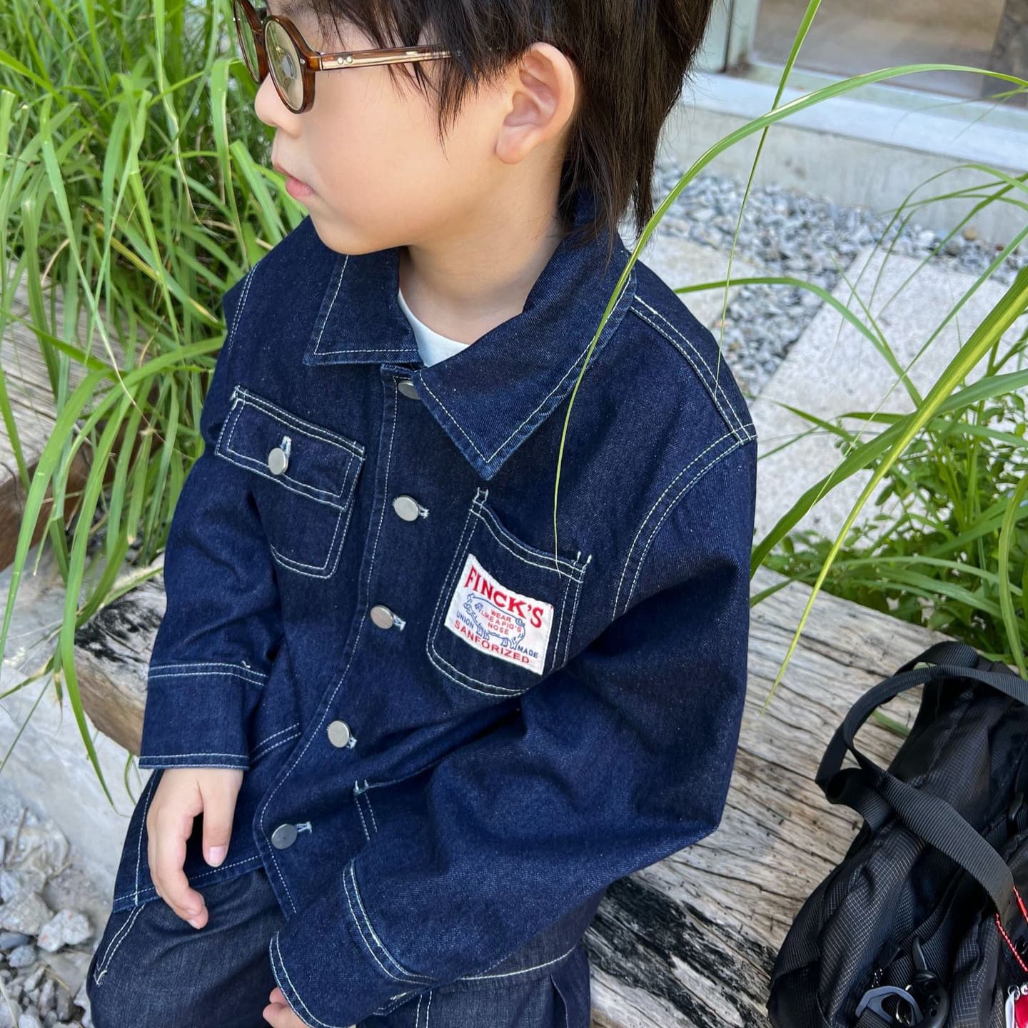2025 Autumn New Children's Denim Shirt Jacket with American-style Appliqué Embroidery Label and Retro Collar
