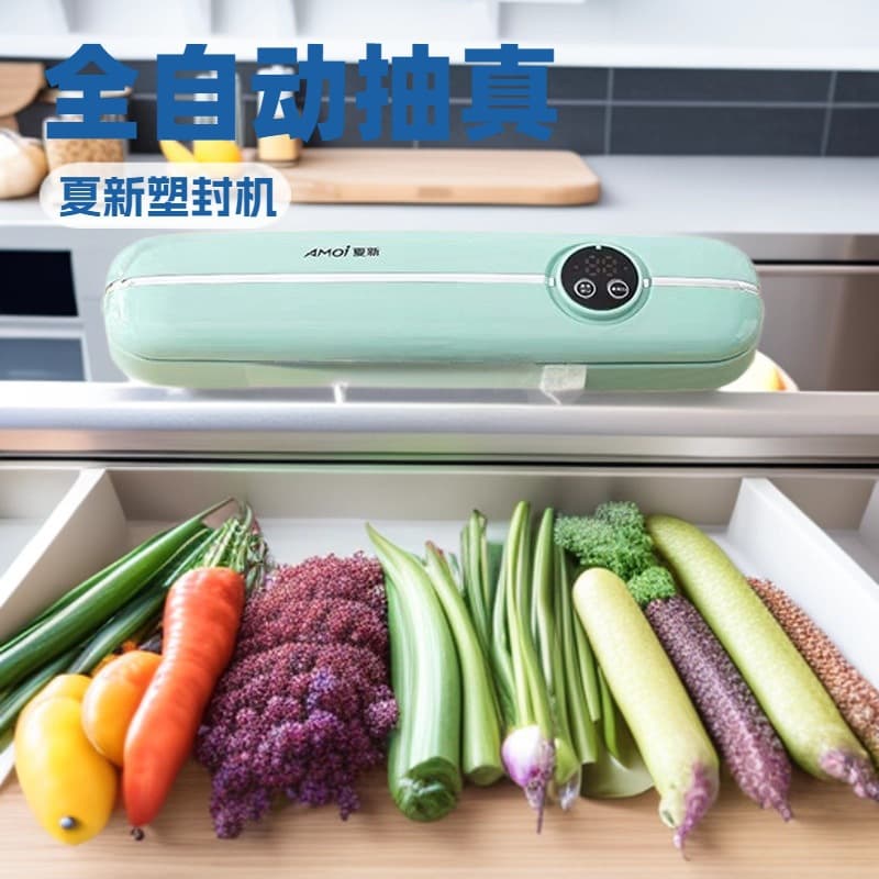 Amoi Vacuum Sealer Official Flagship Store, Automatic Home Small Fresh-Keeping Sealing Machine, Plastic Sealer Lock Fresh