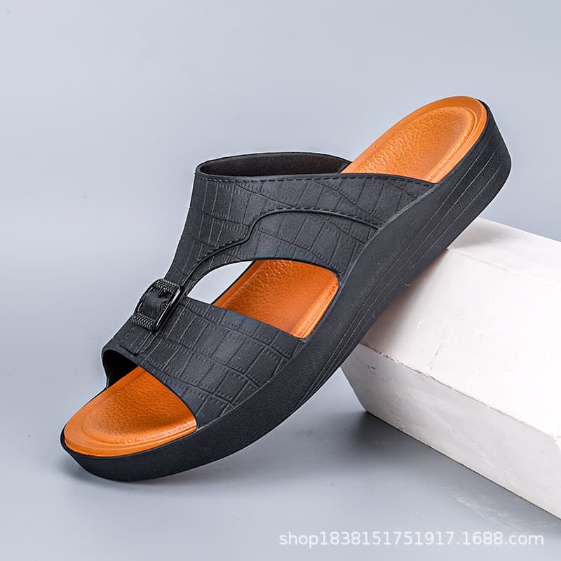 Large Size Fashionable Outdoor Men's Sandals Thick Bottom Slip-On Casual Slippers Comfortable Breathable EVA Footwear