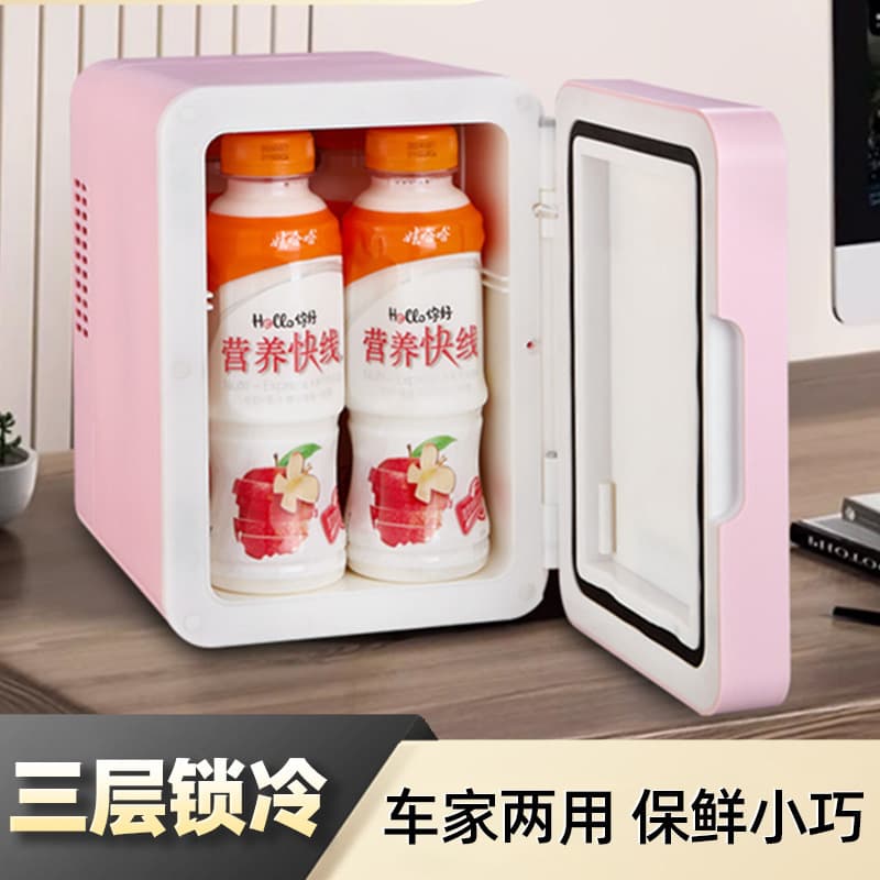 Trending Beauty Car Refrigerator New 4L LED Mirror Mini Compact Cooling for Cosmetics, Breast Milk, Bedroom Home Use