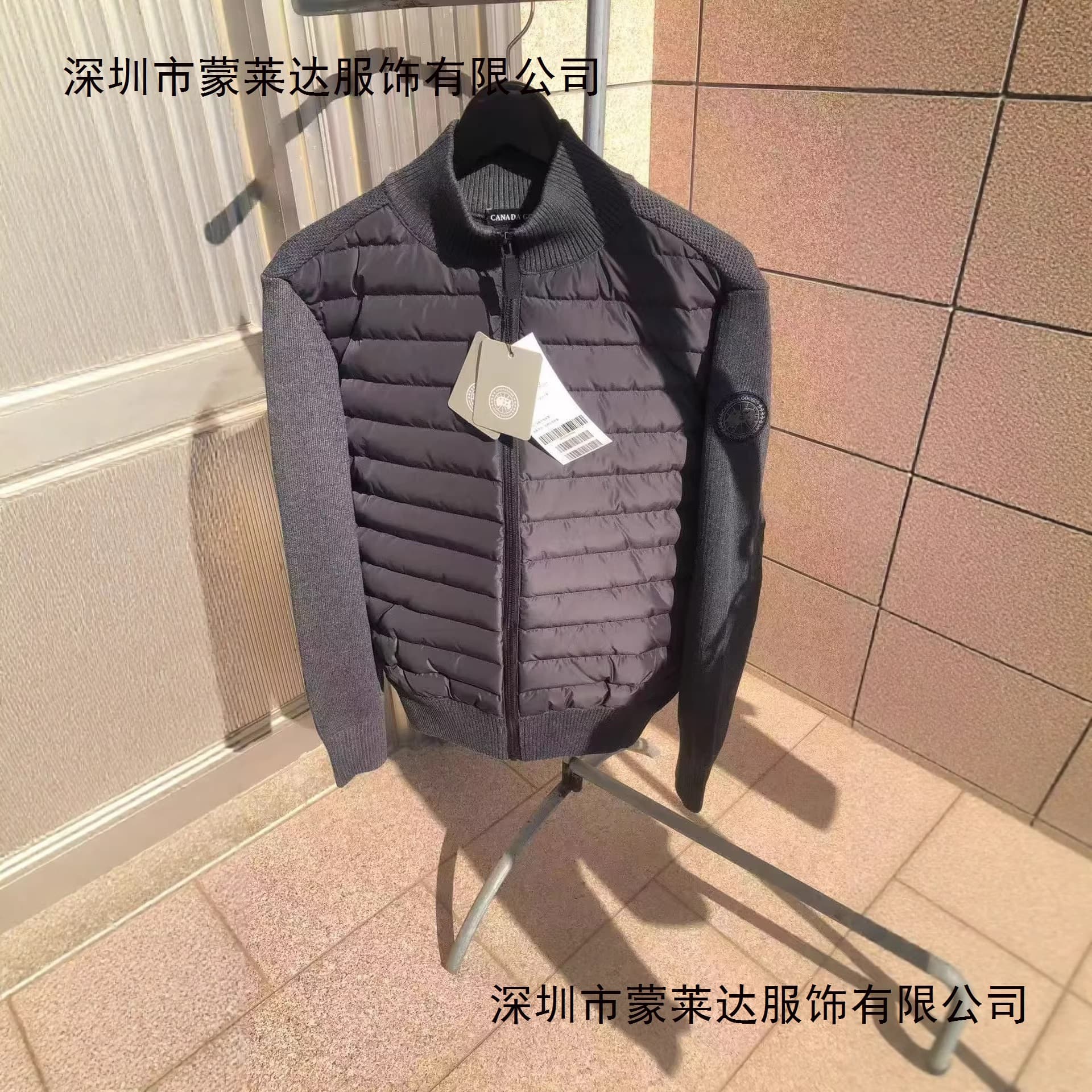 Cross-Border European Station m Mengjia Knitted Patchwork Casual Down Jacket for Men, White Duck Down, Warm, Stylish, Slim Fit, New Model 25, Black