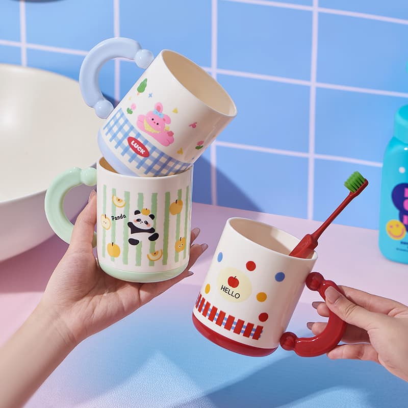 Factory Direct Cartoon Cute Mouthwash Cup, Student Toothbrush Cup, Dopamine-inspired Rinse Cup