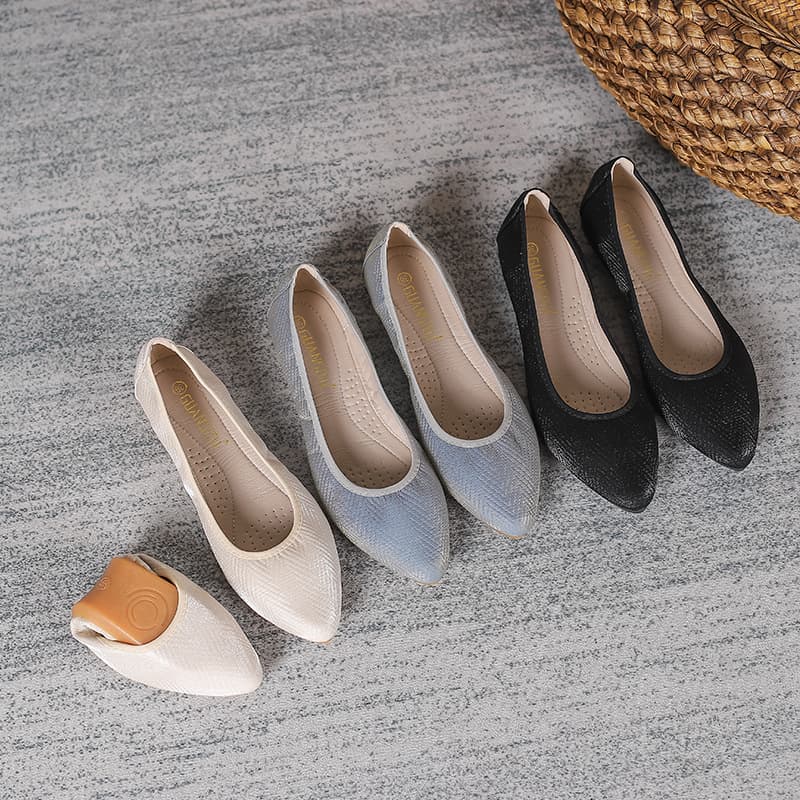 2025 Spring New Style Shallow Dancing Evening Shoes, Versatile Flat Sole Fairy Bean Shoes, Mary Jane Pointed Toe Flats for Women