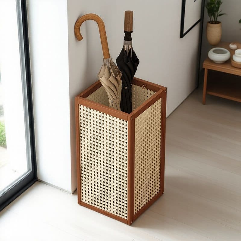 Household door umbrella storage rack, floor-standing umbrella bucket with storage, entranceway umbrella holder and storage stand