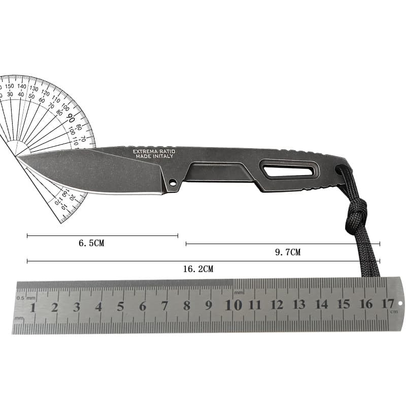 Outdoor Small Fixed Blade Knife, Wilderness Survival Knife, One-Piece Portable Self-Defense Knife with Paracord, Multi-Function Utility Knife