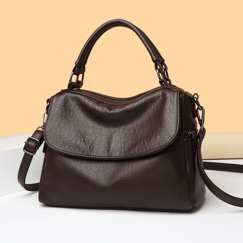Boston Women's Bag 2025 New Trendy Fashion Versatile Handbag Soft Leather Casual Large Capacity Single Shoulder Crossbody Bag
