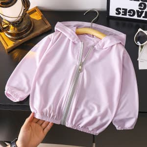 Summer New Kids Ice Silk Thin Sun Protection Jacket Boys Girls Hooded Long Sleeve UV Coat Drop Shipping