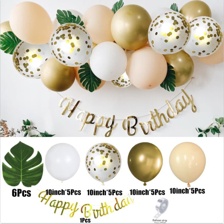 Baby Birthday Decoration Balloon Macaron Balloon Set for Boys and Girls Theme Creative Background Wall Scene Setup