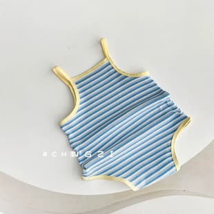 Baby Vest Bodysuit Summer Thin Newborn Strap Diaper Shirt Super Cute Girl Summer Clothes