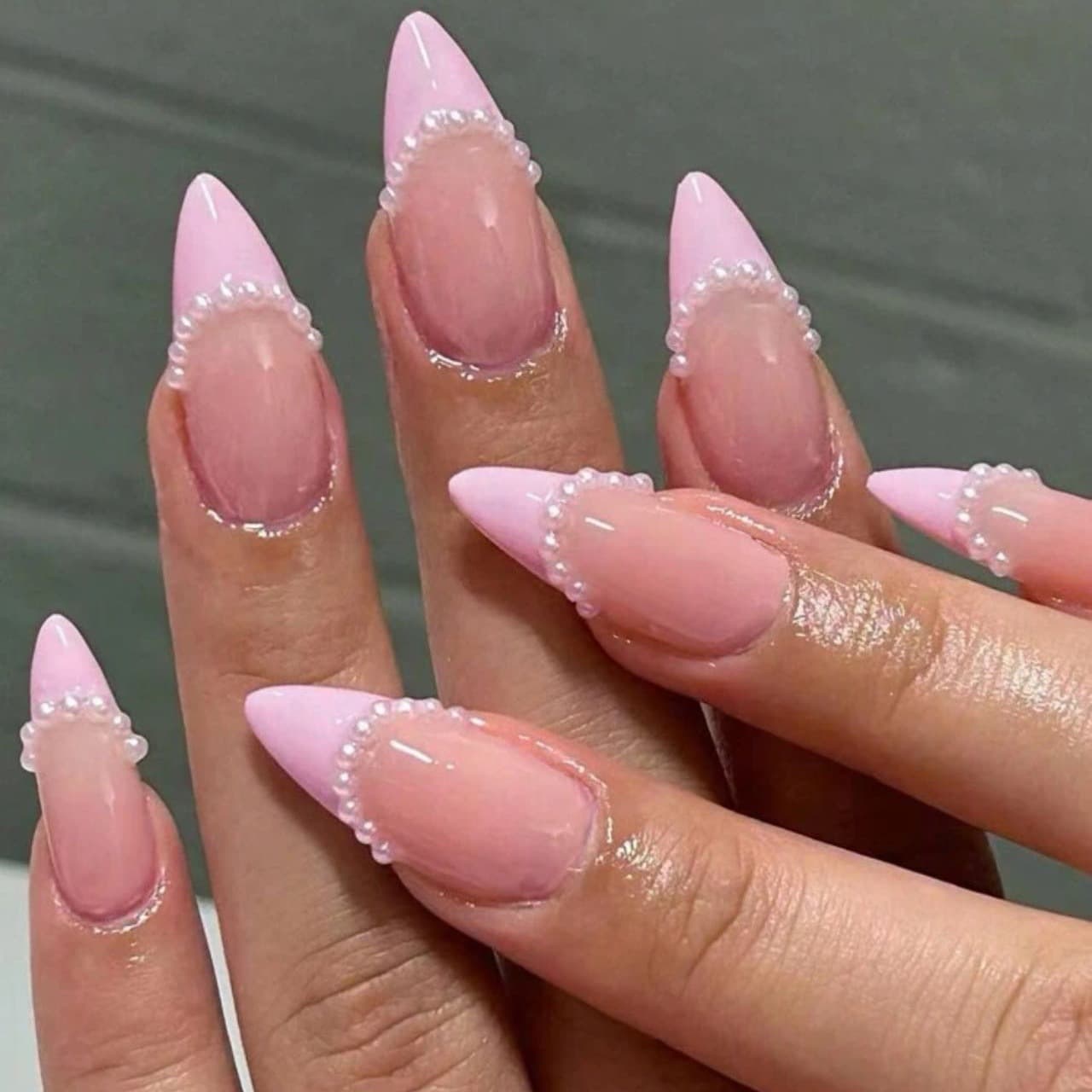 Girls Nail Supplies Jelly Glue Nail Baby Pink Almond Nails