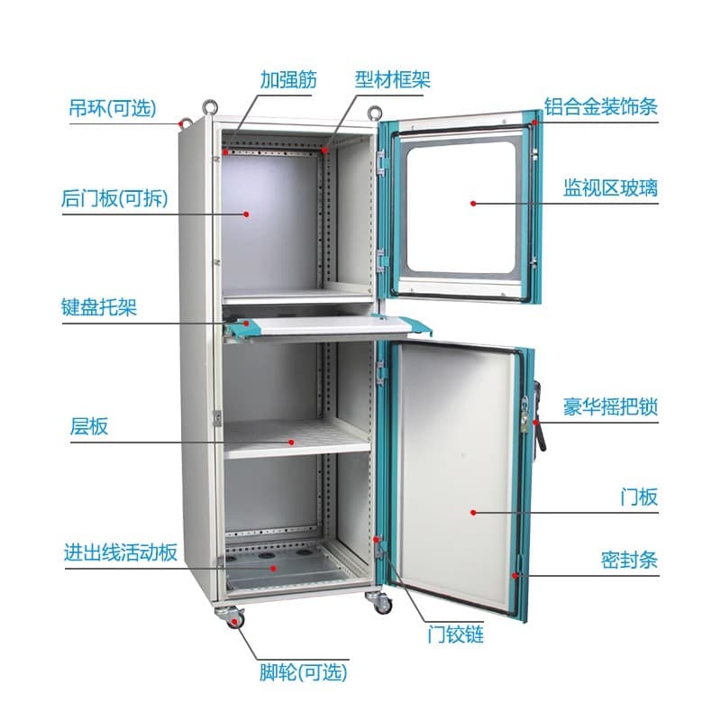 Imitation VIPA PLC Control Cabinet, PC Computer Cabinet, Industrial Control Cabinet, Factory Workshop Industrial Movable Computer Cabinet, In Stock