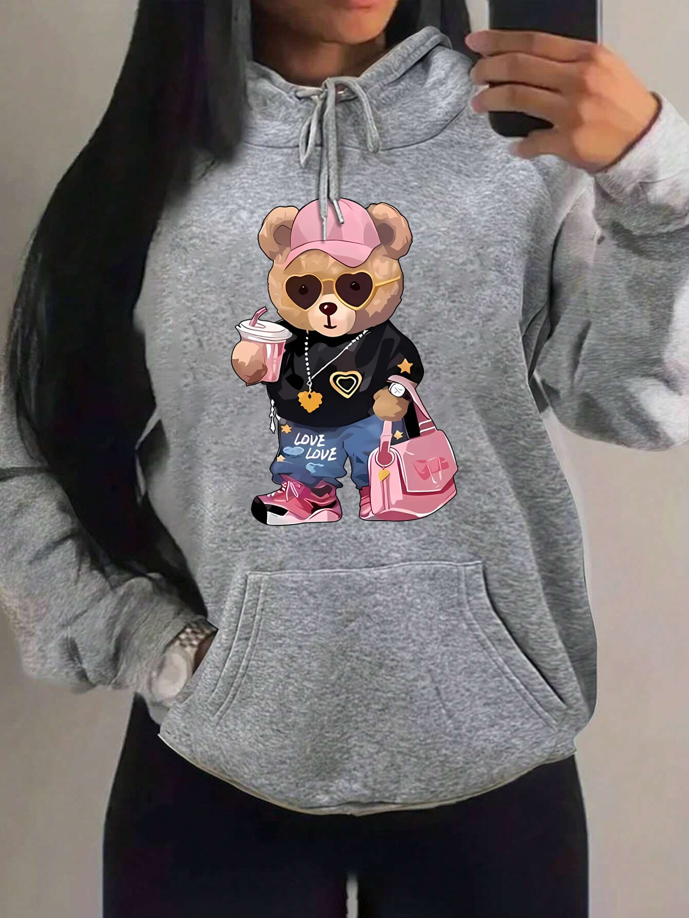 Cool Bear Sister Pattern Creative Design Women's Clothing