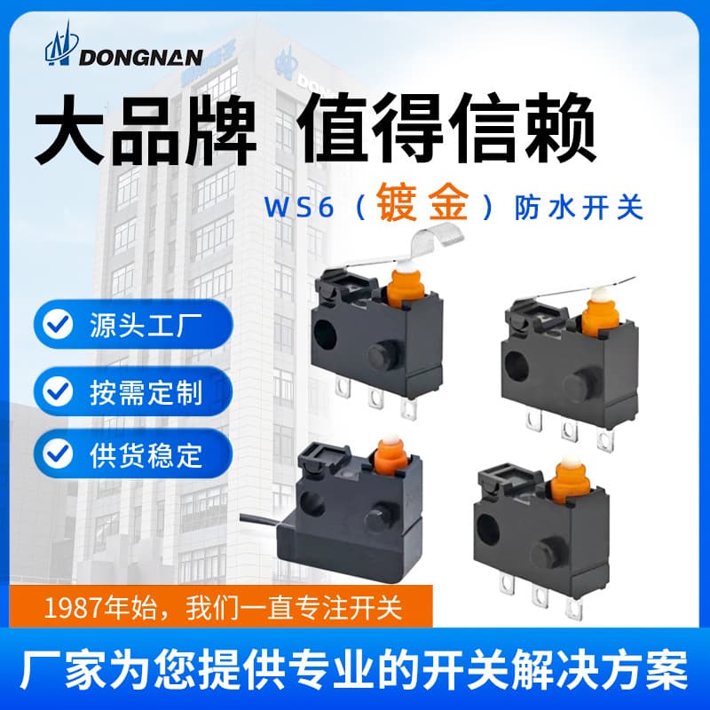 DONGNAN Large Appliance Micro Switch Factory WS6 Printer Dustproof IP67 Waterproof Micro Switch