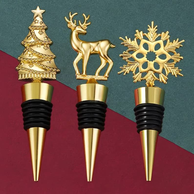 Cross-border Christmas Tree, Deer, Snowflake Wine Stoppers, Food-grade Wine Preservation Seals, Christmas Gifts