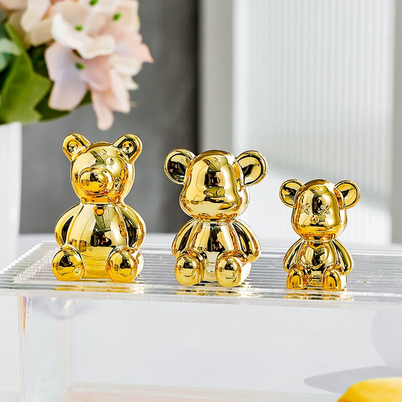 Luxury Violent Bear Ornament High-End Plastic Living Room Hallway TV Cabinet Wine Cabinet Piggy Bank Home Decorative Accessories