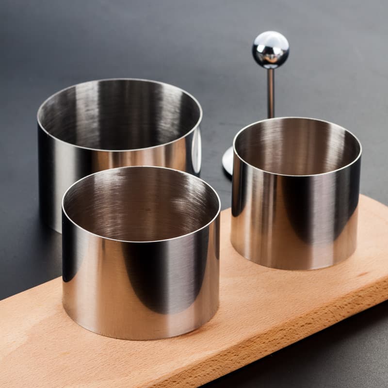 Stainless Steel Round Rice Ball Mold Kitchen Baking Cake Tool Set for Hotel Chef Cold Dish Shaping Mold Kit