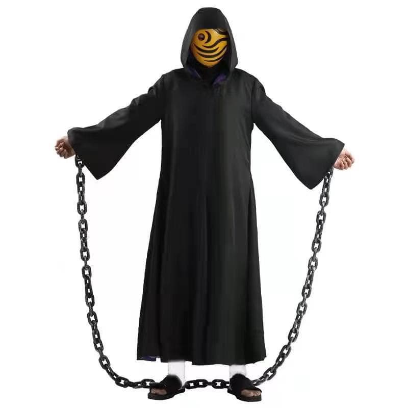 Naruto costume, Tobi cosplay outfit, Akatsuki Fourth Hokage realistic chain robe, quirky Halloween party
