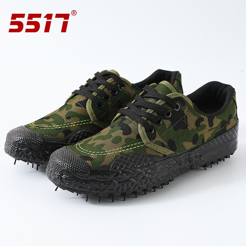 5517 Rubber Military Training Shoes Low-Top Canvas Shoes for Men and Women Work Shoes for Construction Sites and Farmland Rubber Shoes Sneakers Liberation Shoes
