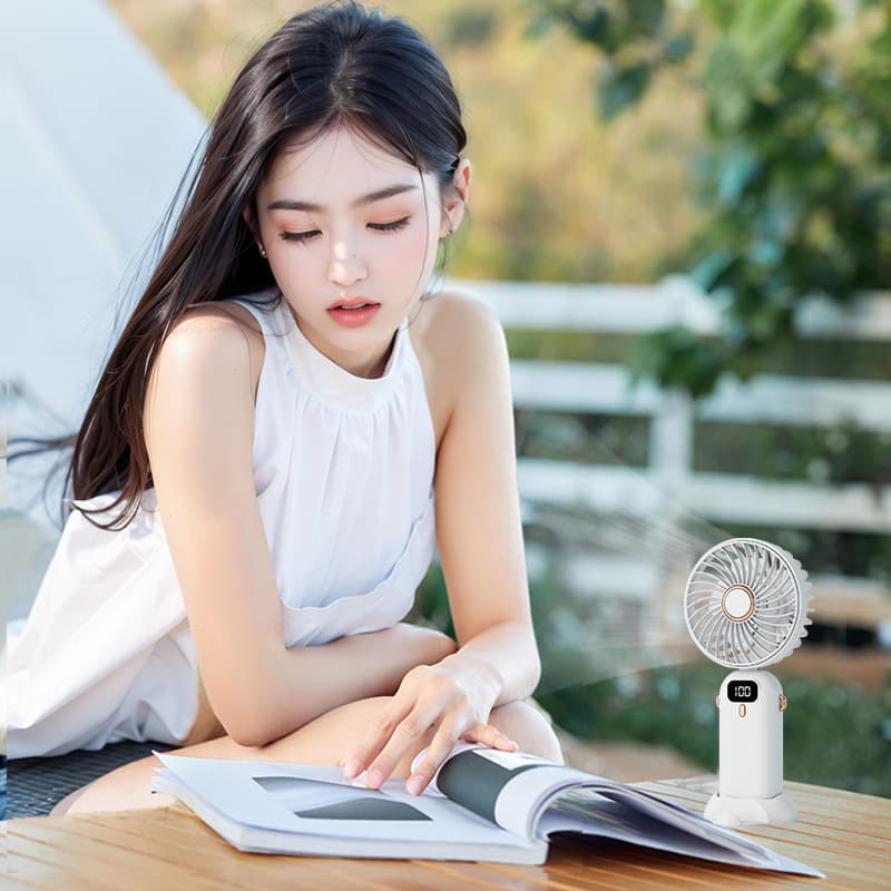 Cross-border Hot-seller LED Night Light Desktop Fan Circulator, USB Charging Oscillating Clip Fan, Neck Handheld Small Fan