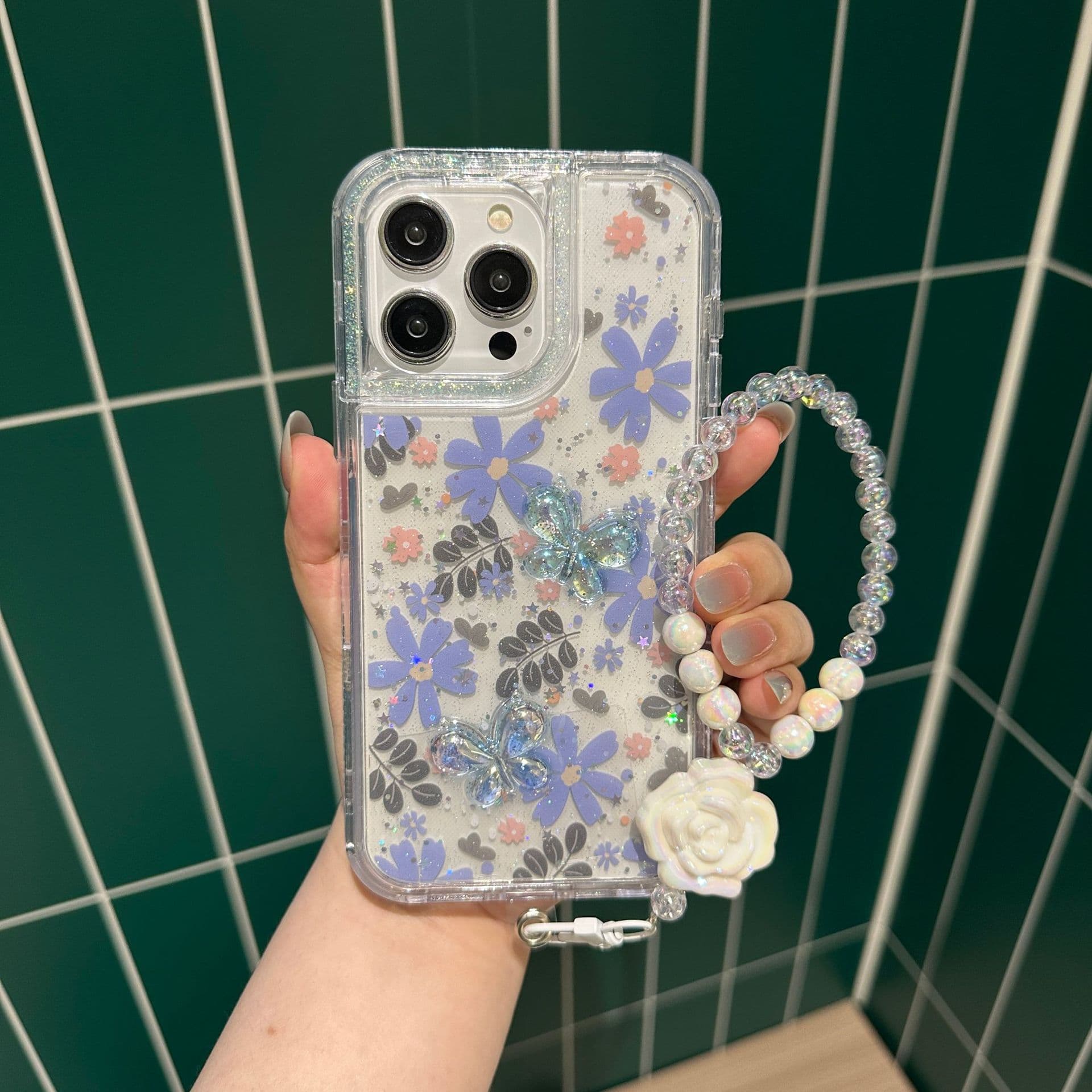 Nan specializes in high-transparency mobile phone cases suitable for iPhone17promax girls' aesthetically printed glue iPhone15