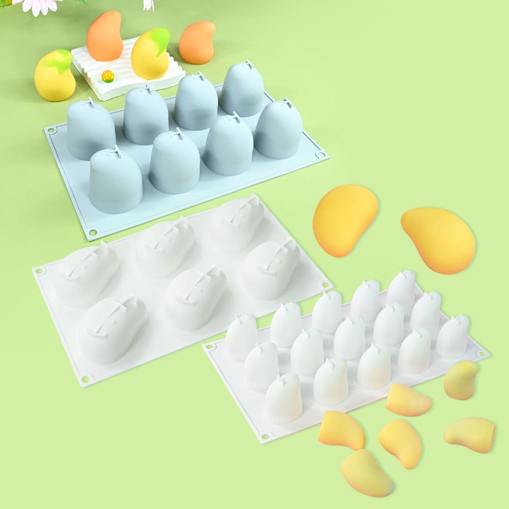 Three-dimensional mango mousse cake mold, simulated fruit chocolate grinder diy ice cream ice cream silicone mold
