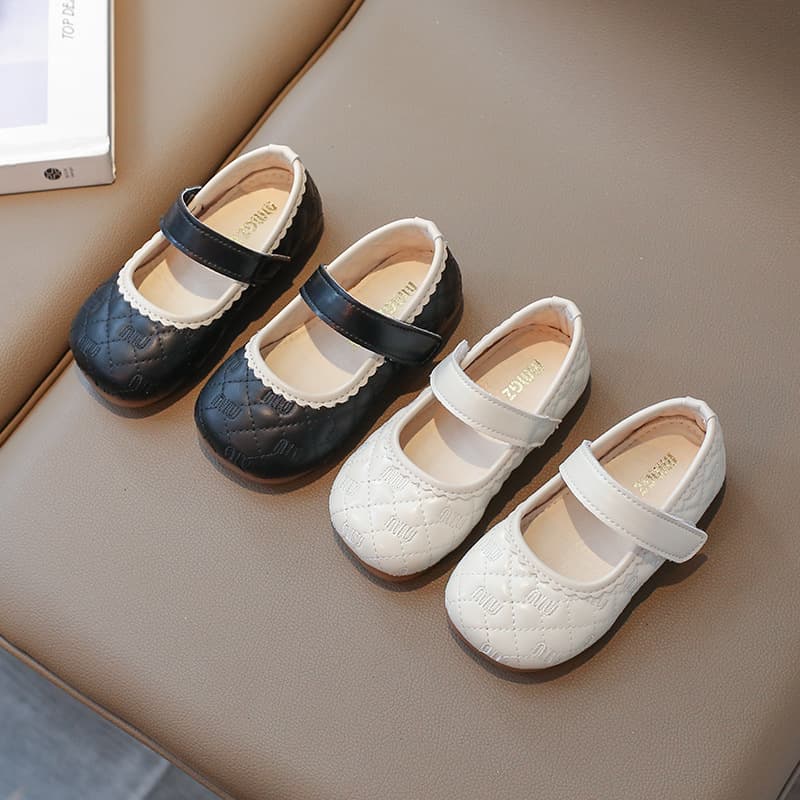 2025 Spring/Autumn Korean New Girls' Shoes Children's Princess Small Leather Shoes, Little Girls' Soft-Soled Versatile Leather Shoes Trendy