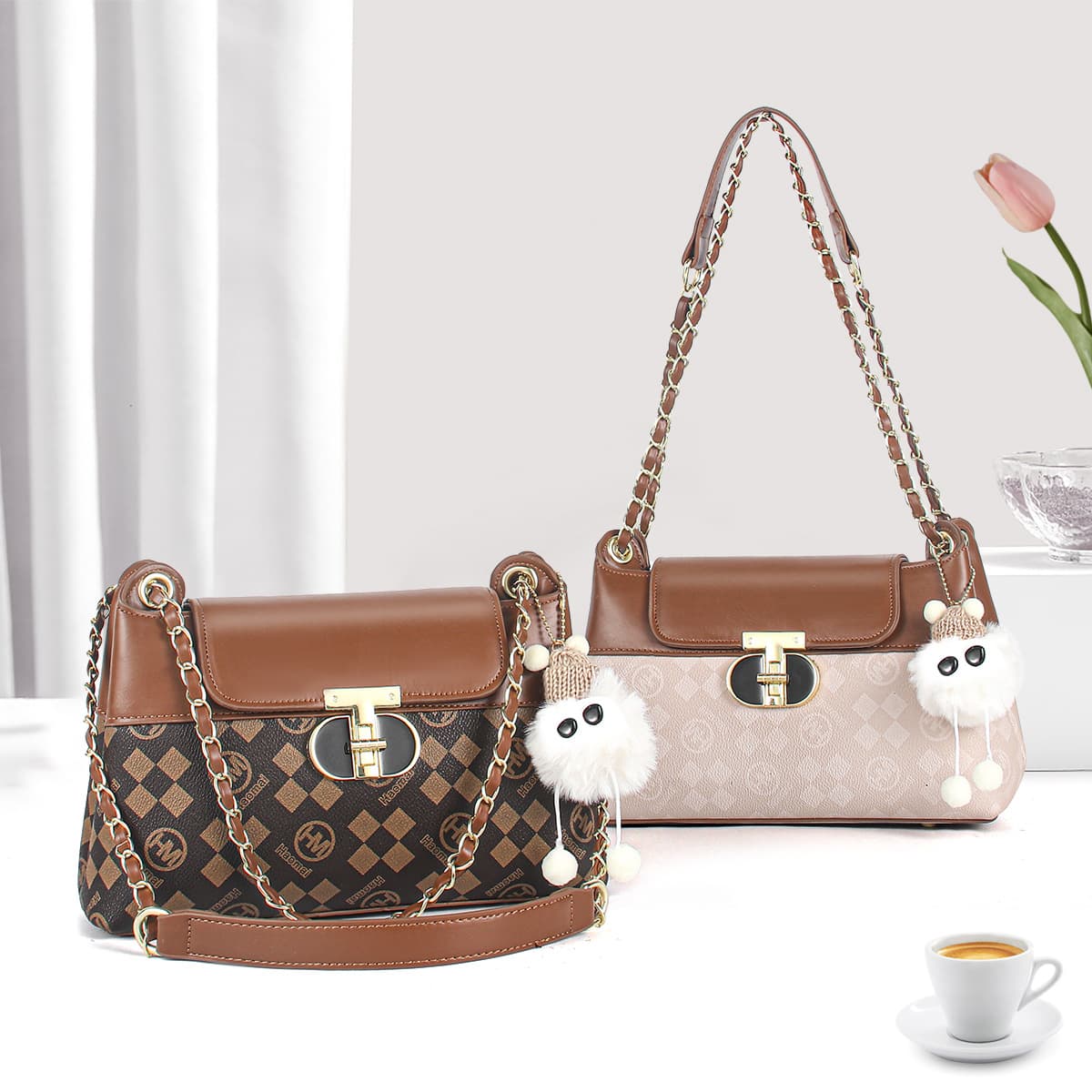 Printed chain niche bag women's bag 2025 new mother bag versatile crossbody bag women's foreign trade single shoulder crossbody bag