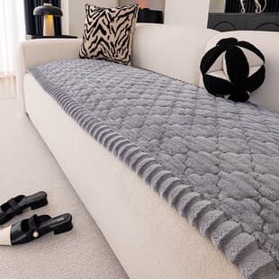 Cross-Border Thickened Plush Bun Cushion, Simple Non-Slip Sofa Cushion, Straight Row Sofa Seat Pad, New Export Style Sofa Cover