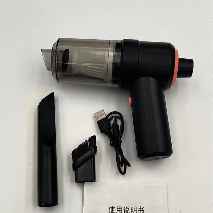 Mini Portable Handheld Vacuum Cleaner USB Charging Car Home Use Wireless Dust Collector Dry Type with Flat Nozzle Attachment