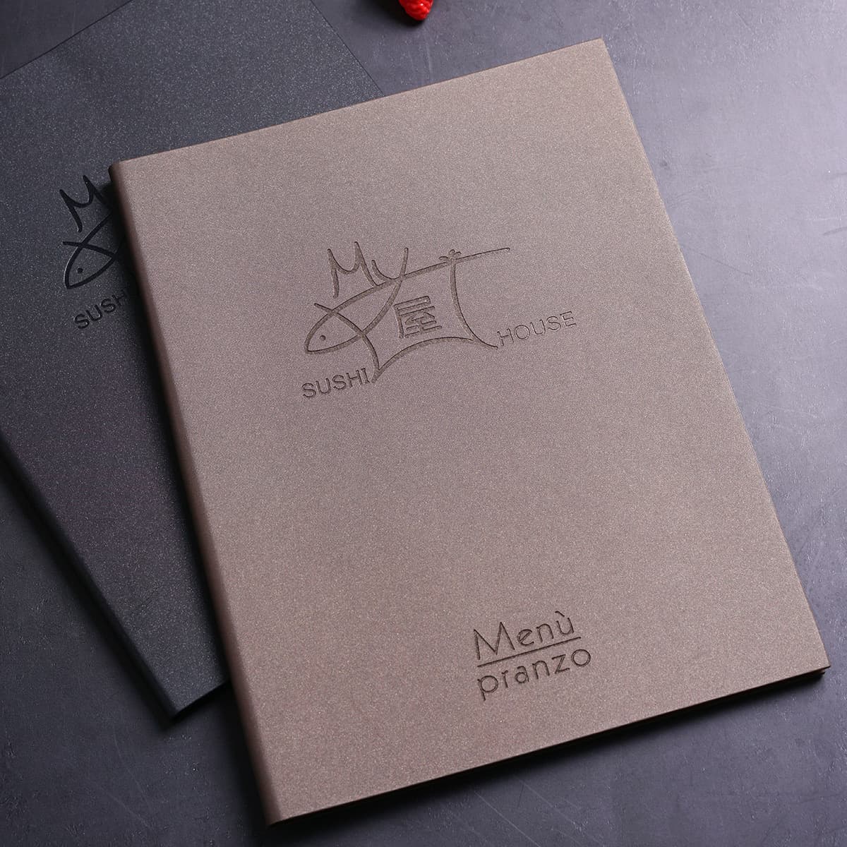 High-end detachable menu production, transparent pocket menu book with price list and menu holder