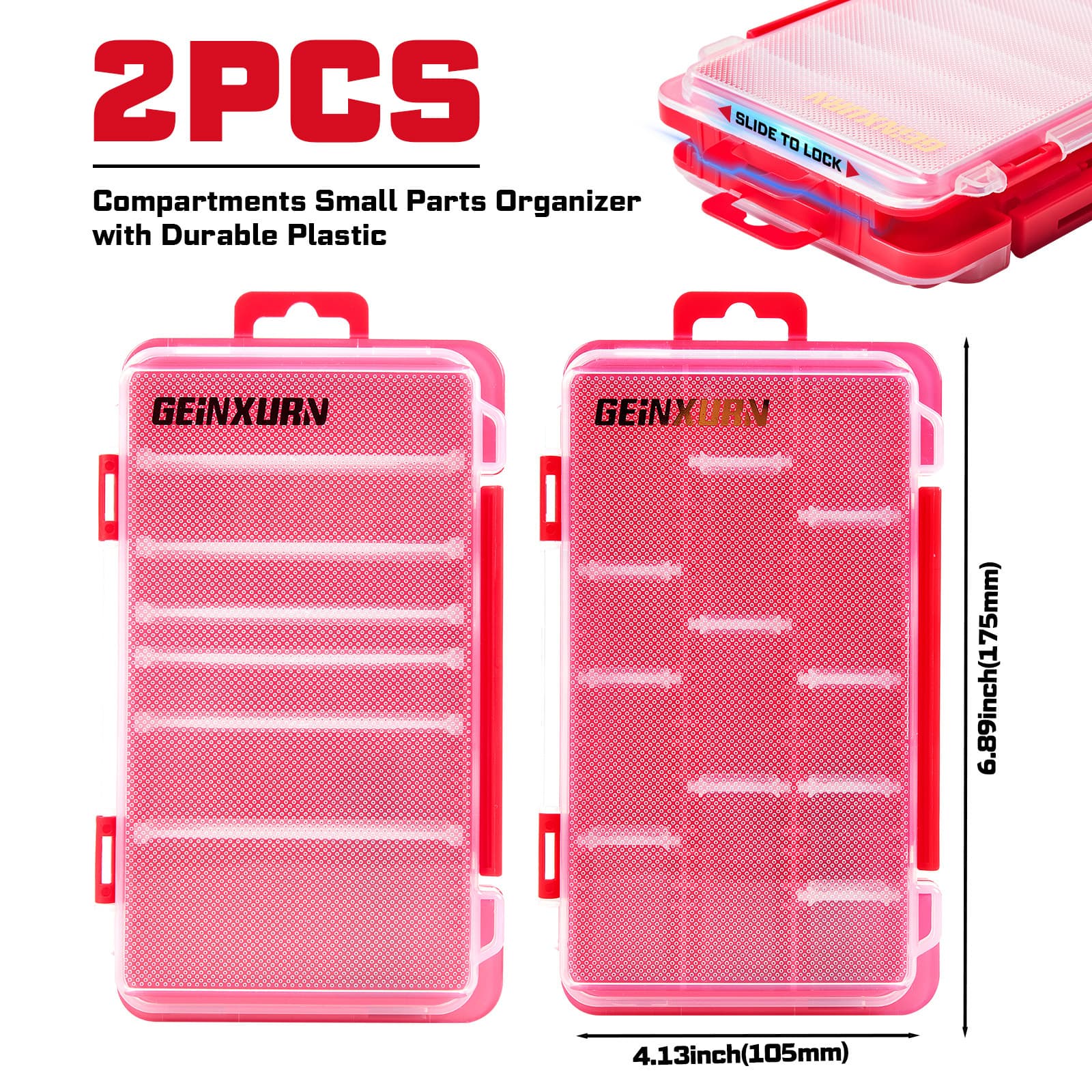 Geinxurn 2-Piece Fishing Tackle Box Empty, Convenient Storage, Multiple Movable Dividers